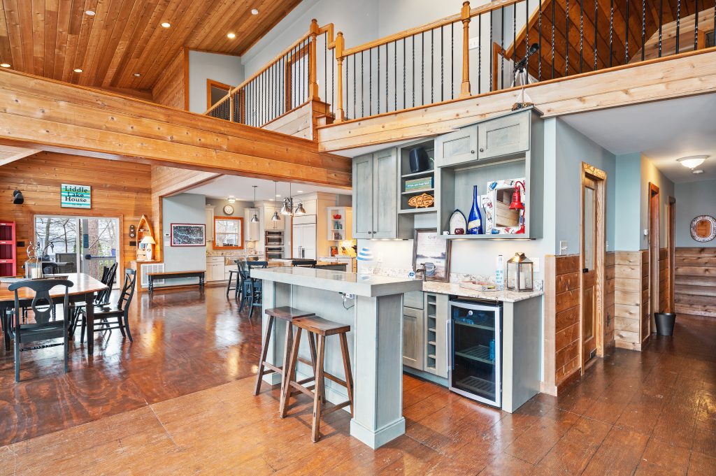 Bar leading into kitchen