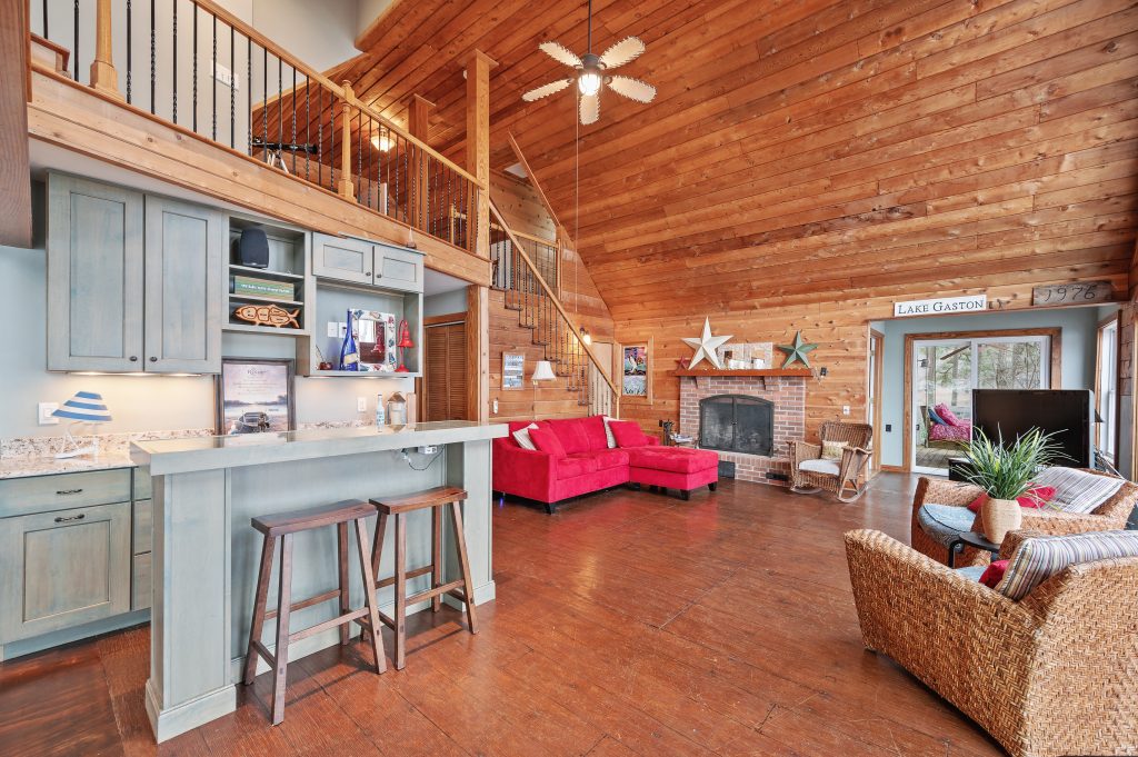 Living area with full views