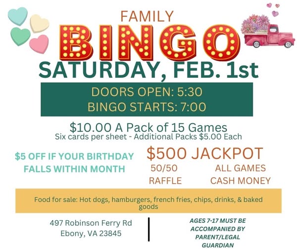 BINGO – Ebony Vol. Fire Dept.